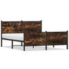 vidaXL Giroletto senza Materaso in Metallo Rovere Fumo 140x190 cm