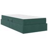 vidaXL Letto con contenitore e materasso Verde Scuro 90 x 190 cm