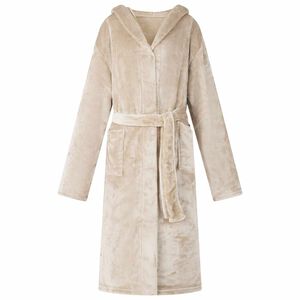vidaXL Accappatoio con Cappuccio Beige S Flanella