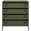 vidaXL Credenza Verde Oliva 68x39x73,5 cm in Acciaio Laminato a Freddo