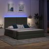 vidaXL Letto con contenitore e LED Grigio scuro 180 x 200 cm