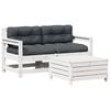 vidaXL Set Salotto da Giardino 3 pz Cuscini Legno Massello Pino Bianco