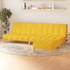 vidaXL Divano Letto a 2 Posti con Poggiapiedi Giallo in Tessuto