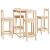 vidaXL Set da Bar 5 pz in Legno Massello di Pino