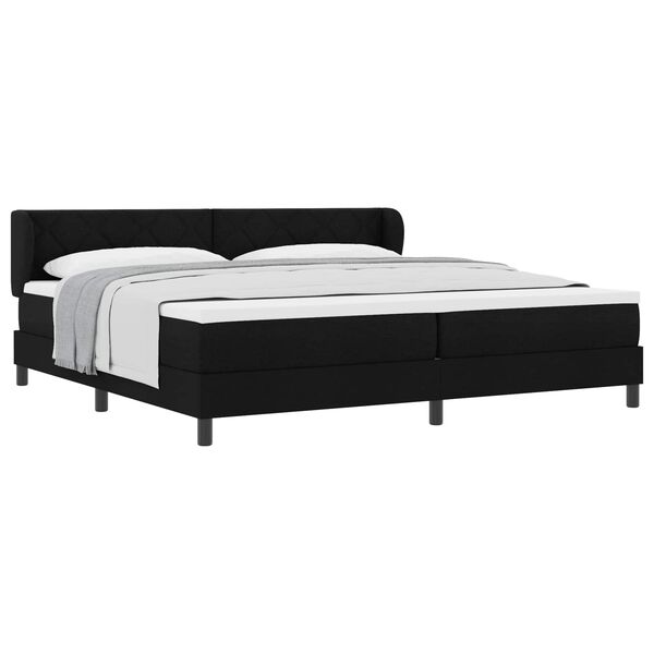 vidaXL Letto a molle con materasso Nero 200 x 200 cm Tessuto