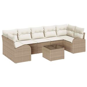 vidaXL Set Divano da Giardino Beige 55 x 55 x 37 cm polyrattan