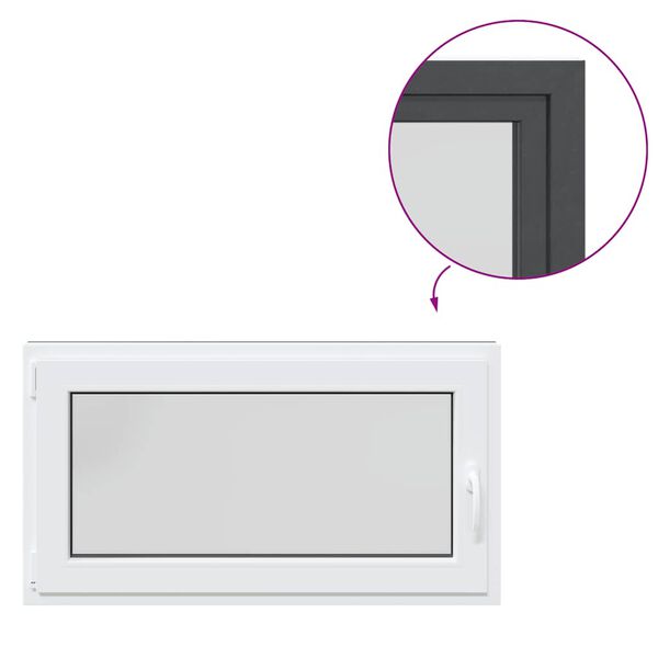 vidaXL Finestra da cantina "RISOR" 110x50 cm anta-ribalta DIN sinistra antracite