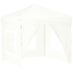 vidaXL Tenda per Feste Pieghevole con Pareti Laterali Bianco 2x2 m