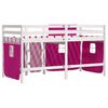 vidaXL Letto a Soppalco con Tende Bambini Rosa 80x200 cm Massello Pino