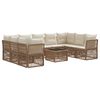 vidaXL Set Divano da Giardino 10 pz Beige polyrattan