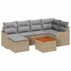 vidaXL Set Divano da Giardino 7 pz Beige e Grigio Chiaro polyrattan