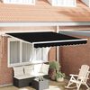 vidaXL Tenda Retrattile Nero 350 x 250 cm Tessuto e acciaio
