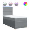 vidaXL Giroletto a Molle con Materasso Grigio Chiaro 80x200 cm Tessuto