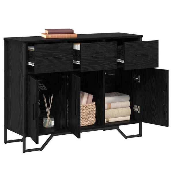 vidaXL Credenza con cassetto Rovere Nero 97 x 32,5 x 74,5 cm