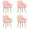vidaXL Sedie da pranzo 4 pz Boucl&eacute; Rosa 59 x 57 x 85 cm