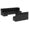 vidaXL Set Divani da Giardino 10pz con Cuscini in Polyrattan Nero