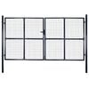 vidaXL Cancello da Giardino in Rete di Acciaio Zincato 300x175 cm Grigio