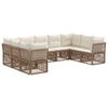 vidaXL Set Divano da Giardino 9 pz Beige polyrattan