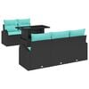 vidaXL Set Divano da Giardino 6 pcs Nero Rattan in Polipropilene