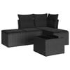 vidaXL Set Divani da Giardino 5 pz con Cuscini in Polyrattan Nero