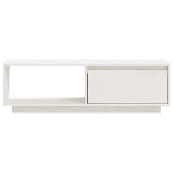 vidaXL Mobile Porta TV Bianco 110x30x33,5 cm in Legno Massello di Pino