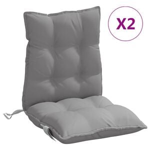 vidaXL Cuscini per Sedia Schienale Basso 2 pz Grigi in Tessuto Oxford