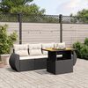 vidaXL Set Divani da Giardino 5 pz con Cuscini in Polyrattan Nero