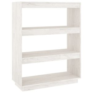 vidaXL Libreria/Divisorio Bianco 80x35x103 cm Legno Massello di Pino