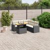 vidaXL Set Divano da Giardino 6 pz con Cuscini Nero in Polyrattan