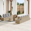 vidaXL Set Divano da Giardino con cuscino 10 pcs Beige e Grigio Chiaro