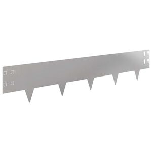 vidaXL Bordura per Prato 50 pcs 100 x 20 cm Acciaio Argento