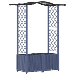 vidaXL Letto Rialzato con Griglia e Tetto Grigio 125 x 40 x 138 cm PP