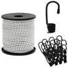 vidaXL Corde Bungee con Ganci 6 mm Nero e Bianco PP e gomma