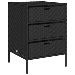 vidaXL Armadietto Portaoggetti da Giardino Nero 55x59x80cm Polyrattan