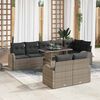 vidaXL Set Divano da Giardino con cuscino 9 pcs Grigio polyrattan