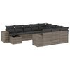 vidaXL Set Divani da Giardino 11 pz con Cuscini in Polyrattan Grigio