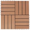 vidaXL Piastrella per Decking 11 pcs Teak riciclato 30 x 30 cm WPC