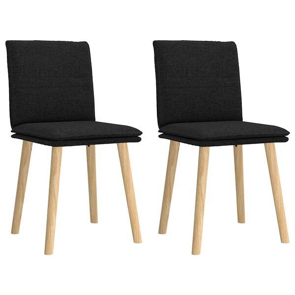 vidaXL Sedie da Pranzo 2 pz Nere in Tessuto