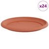 vidaXL Vassoio Rotondo per Fiori 24 pcs Rosso Mattone &Oslash; 14 x 2 cm