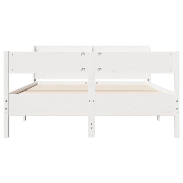 vidaXL Letto senza Materasso Bianco 120x190 cm Legno Massello di Pino