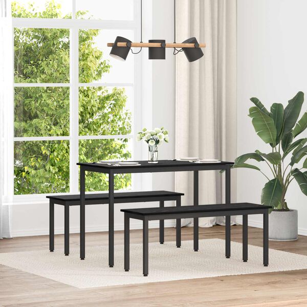 vidaXL panchina Rovere Nero 110 x 35 x 45 cm Legno multistrato