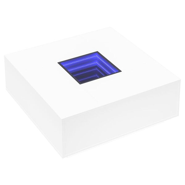 vidaXL Tavolino da Salotto con LED Infinity Bianco 100x100x40 cm