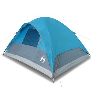 vidaXL Tenda da Campeggio a Cupola per 4 Persone Blu Impermeabile