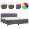 vidaXL Letto a Molle con Materasso e LED Grigio Scuro 160x200 cm