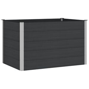 vidaXL Letto rialzato da giardino Nero 150 x 100 x 91 cm