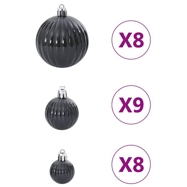 vidaXL Palline di Natale 100 pz Neri &Oslash;3/4/6 cm