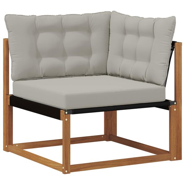 vidaXL Set di divani da esterno 4 pcs Grigio Naturale e Chiaro