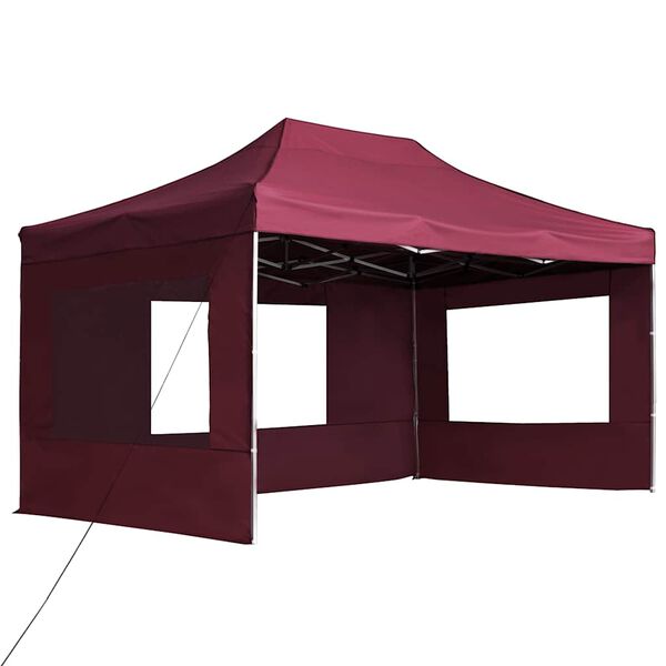vidaXL Gazebo Professionale Pieghevole Alluminio Pareti 4,5x3m Rosso