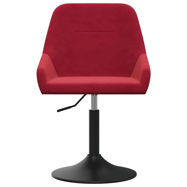 vidaXL Sedia da Pranzo Girevole Rosso Vino in Velluto