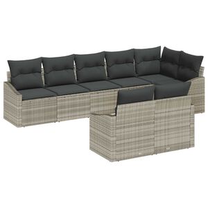 vidaXL Set Divano da Giardino 8 pcs Grigio chiaro polyrattan